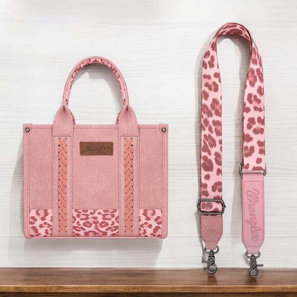 Wrangler Pink Leopard Print Tote/Crossbody *NEW in Package* - Picture 2 of 6